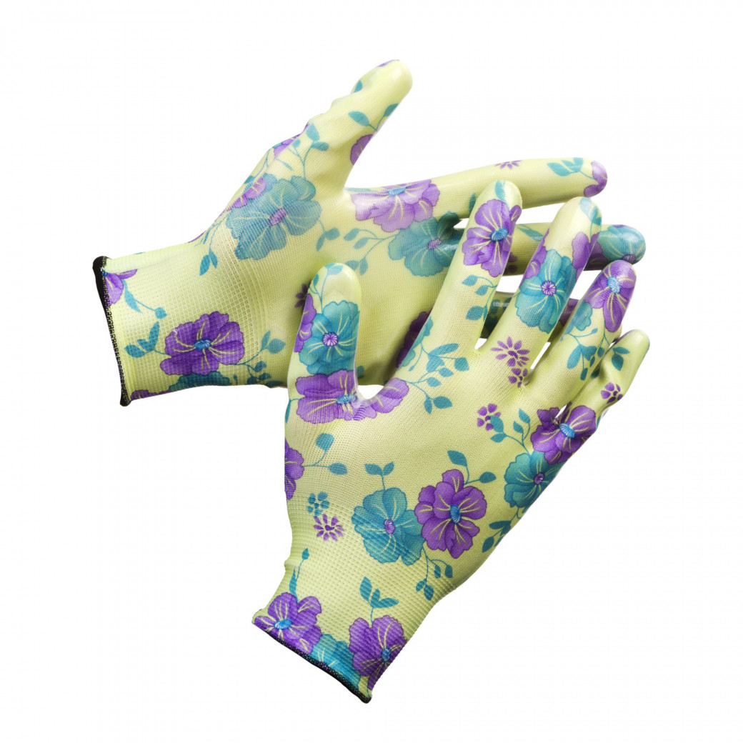 Перчатки садовые зелёные, L-XL