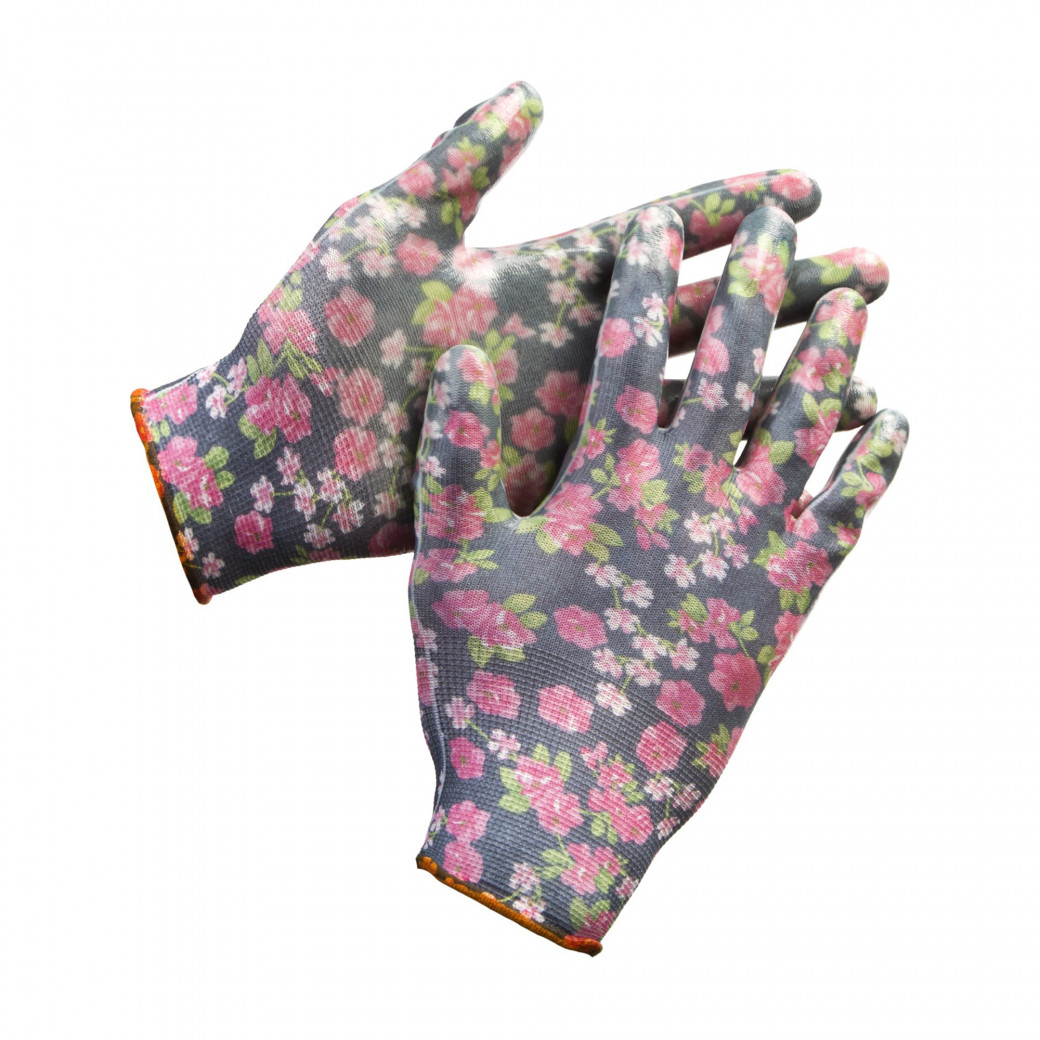 Перчатки садовые чёрные, L-XL